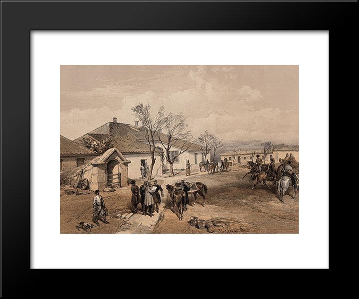 Lord Raglan'S Head Quarters At Khutor-Karagatch 20x24 Black Modern Wood Framed Art Print Poster by Simpson, William
