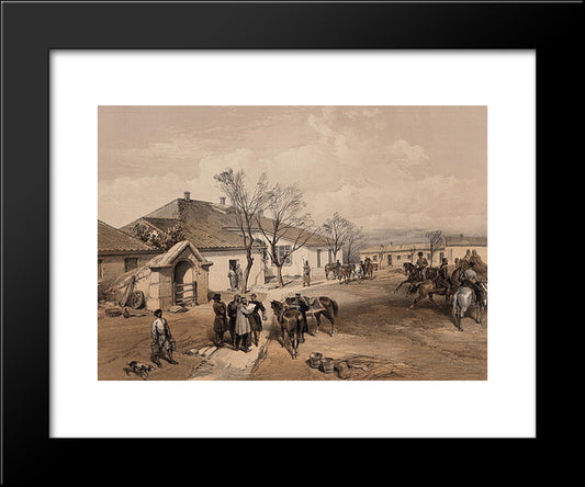 Lord Raglan'S Head Quarters At Khutor-Karagatch 20x24 Black Modern Wood Framed Art Print Poster by Simpson, William