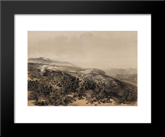 Second Charge Of The Guards (Battle Of Inkermann) 20x24 Black Modern Wood Framed Art Print Poster by Simpson, William