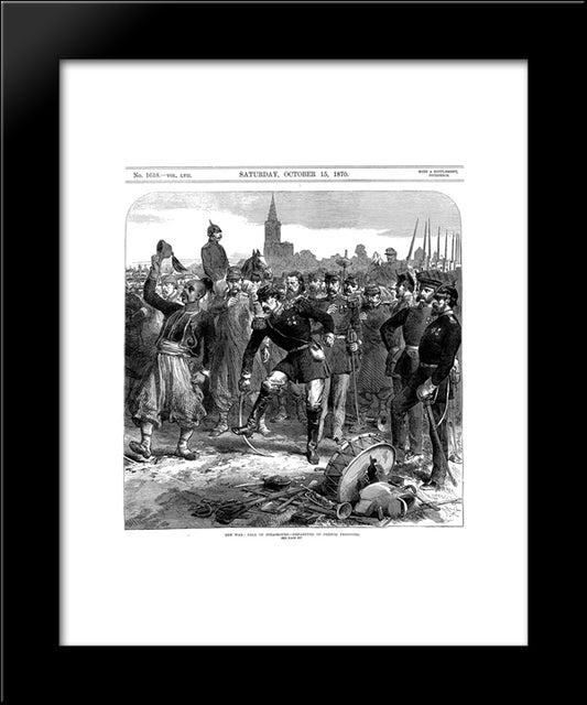 The (Franco-Prussian) War Fall Of Strasbourg - Departure Of French Prisoners 20x24 Black Modern Wood Framed Art Print Poster by Simpson, William