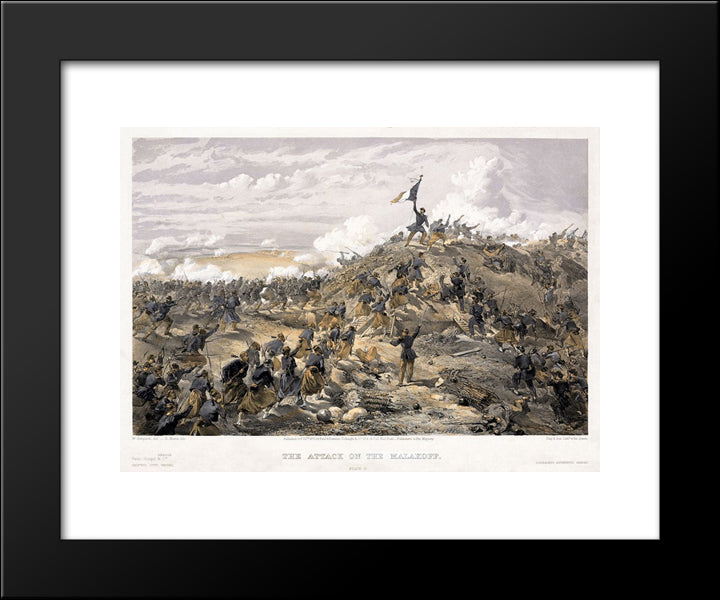 The Attack On The Malakoff 20x24 Black Modern Wood Framed Art Print Poster by Simpson, William