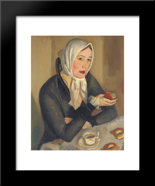 Woman With Apple 20x24 Black Modern Wood Framed Art Print Poster by Grigoriev, Boris