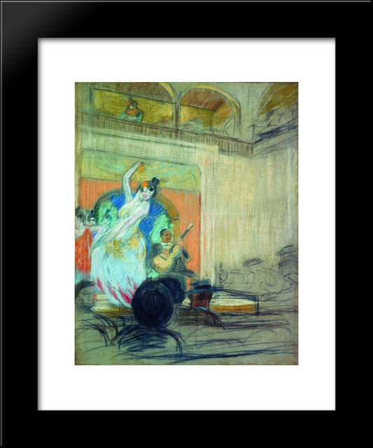 A Dancer In A Cabaret 20x24 Black Modern Wood Framed Art Print Poster by Kustodiev, Boris