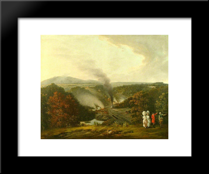 Afternoon View Of Coalbrookdale, Shropshire 20x24 Black Modern Wood Framed Art Print Poster by Williams, William