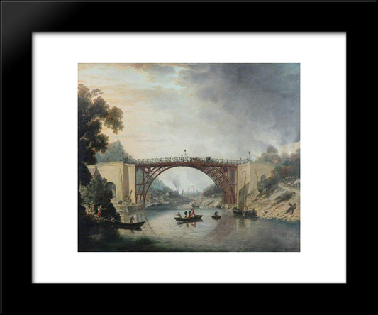 The Cast Iron Bridge Near Coalbrookdale 20x24 Black Modern Wood Framed Art Print Poster by Williams, William