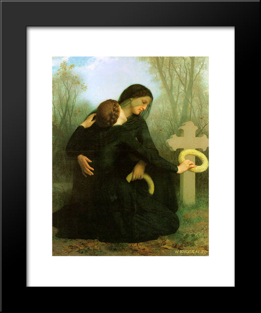 All Saints Day 20x24 Black Modern Wood Framed Art Print Poster by Bouguereau, William Adolphe