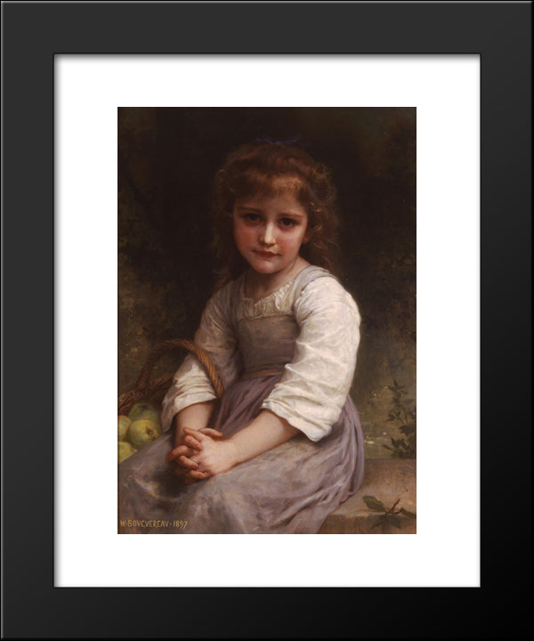 Apples 20x24 Black Modern Wood Framed Art Print Poster by Bouguereau, William Adolphe