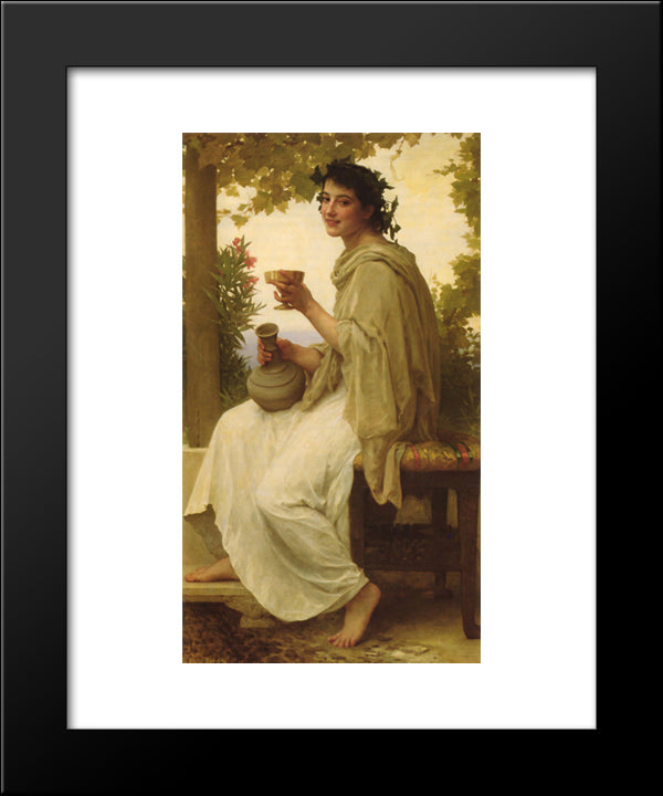 Bacchante 20x24 Black Modern Wood Framed Art Print Poster by Bouguereau, William Adolphe