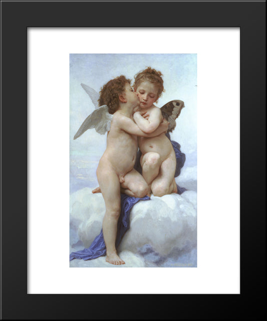 Cupid And Psyche 20x24 Black Modern Wood Framed Art Print Poster by Bouguereau, William Adolphe