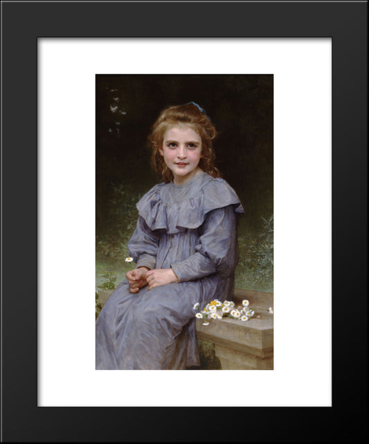 Daisies 20x24 Black Modern Wood Framed Art Print Poster by Bouguereau, William Adolphe