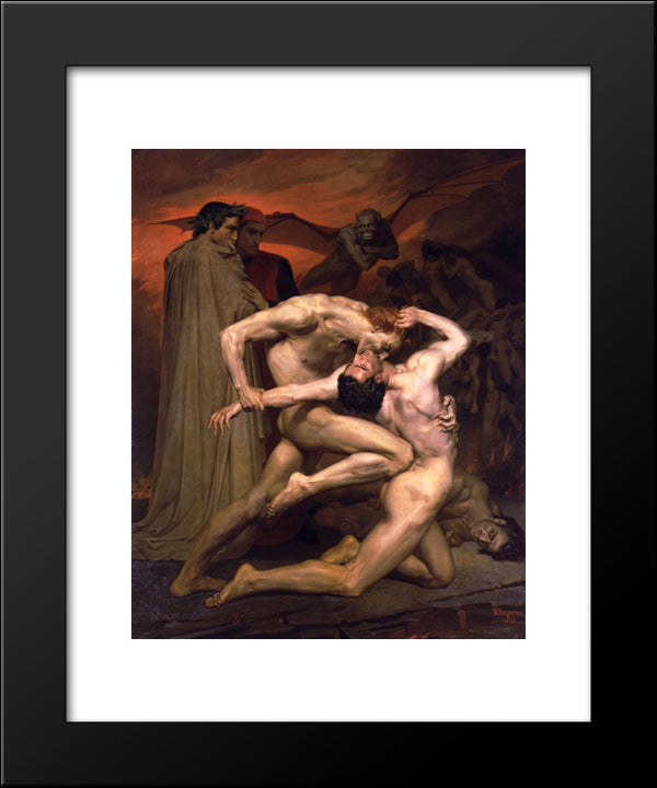 Dante And Virgil In Hell 20x24 Black Modern Wood Framed Art Print Poster by Bouguereau, William Adolphe