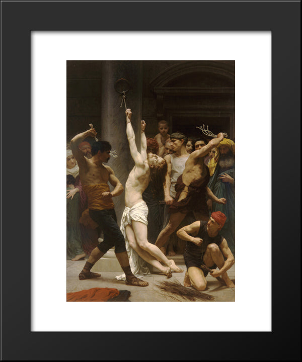 Flagellation Of Our Lord Jesus Christ 20x24 Black Modern Wood Framed Art Print Poster by Bouguereau, William Adolphe