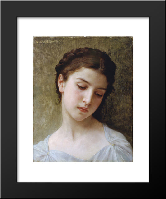 Head Of A Young Girl 20x24 Black Modern Wood Framed Art Print Poster by Bouguereau, William Adolphe