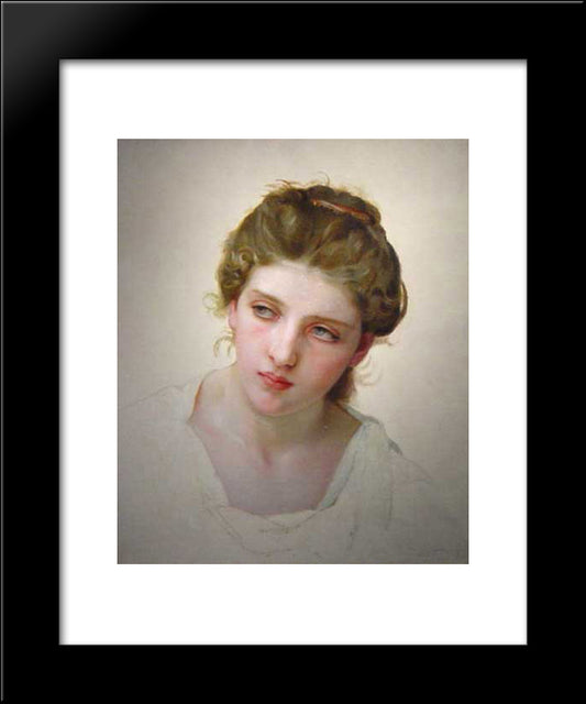 Head Study Of Female Face Blonde 20x24 Black Modern Wood Framed Art Print Poster by Bouguereau, William Adolphe
