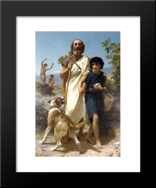 Homer And His Guide 20x24 Black Modern Wood Framed Art Print Poster by Bouguereau, William Adolphe