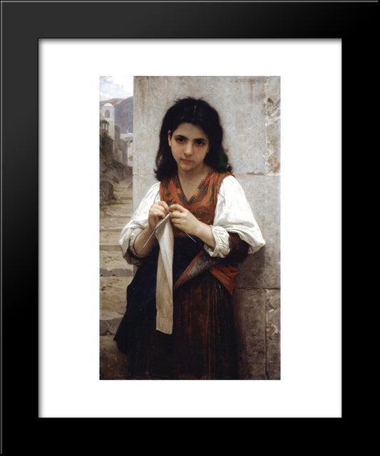 Knitting Machine 20x24 Black Modern Wood Framed Art Print Poster by Bouguereau, William Adolphe