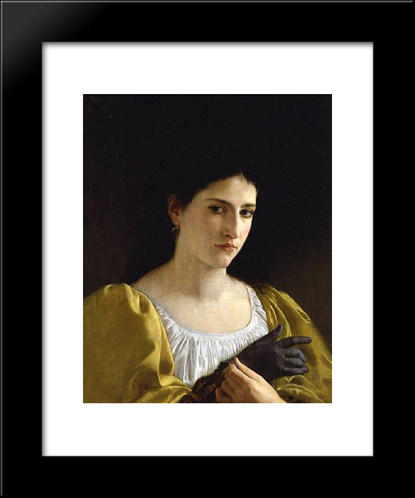 Lady With Glove 20x24 Black Modern Wood Framed Art Print Poster by Bouguereau, William Adolphe