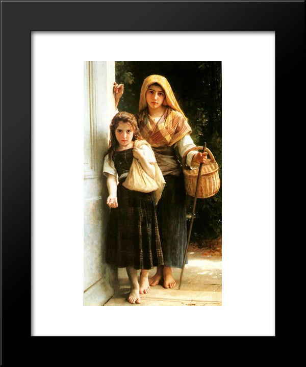 Little Beggar 20x24 Black Modern Wood Framed Art Print Poster by Bouguereau, William Adolphe