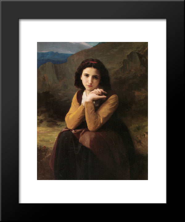 Mignon 20x24 Black Modern Wood Framed Art Print Poster by Bouguereau, William Adolphe