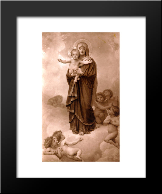 Our Lady Of The Angels 20x24 Black Modern Wood Framed Art Print Poster by Bouguereau, William Adolphe
