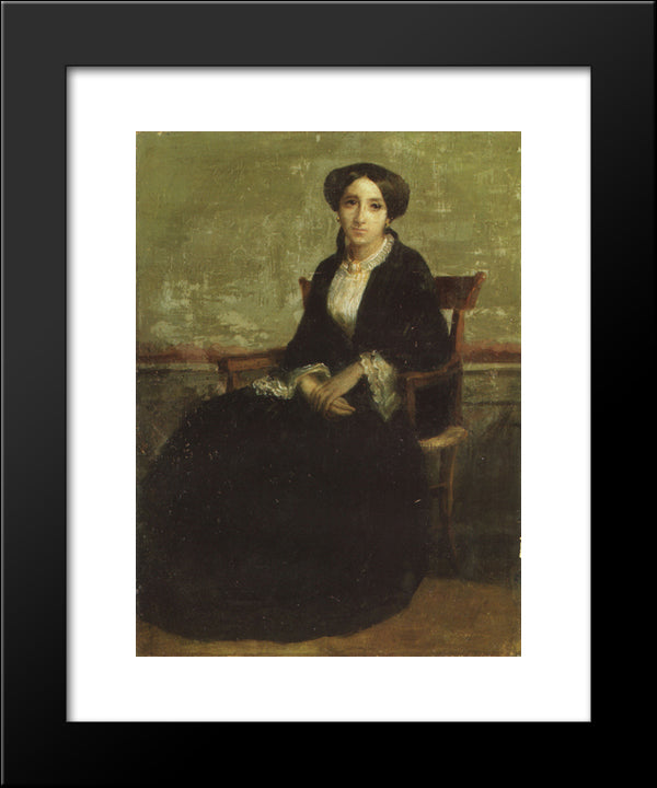 Portrait Of Genevieve Celine 20x24 Black Modern Wood Framed Art Print Poster by Bouguereau, William Adolphe