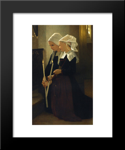 Prayer At Sainte Anne D'Auray 20x24 Black Modern Wood Framed Art Print Poster by Bouguereau, William Adolphe