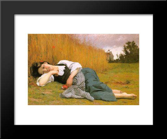 Rest In Harvest 20x24 Black Modern Wood Framed Art Print Poster by Bouguereau, William Adolphe