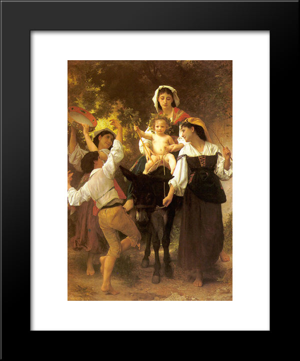 Return From The Harvest 20x24 Black Modern Wood Framed Art Print Poster by Bouguereau, William Adolphe