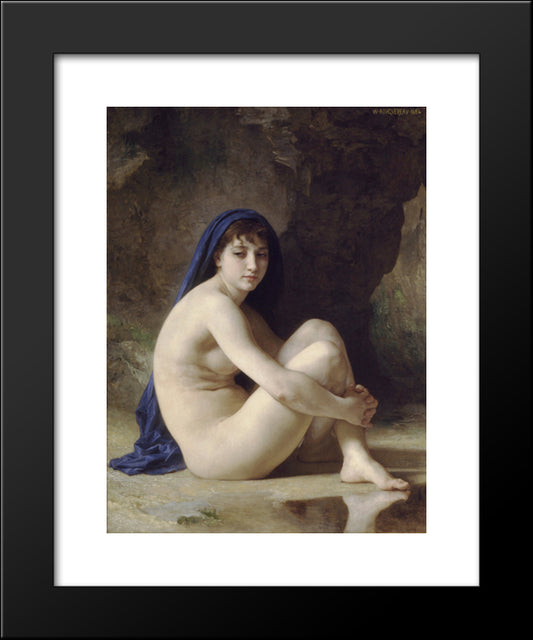 Seated Nude 20x24 Black Modern Wood Framed Art Print Poster by Bouguereau, William Adolphe