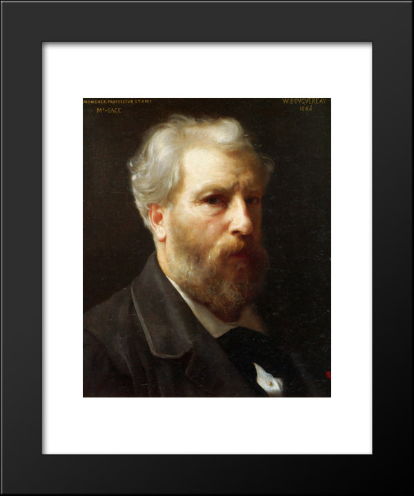 Self-Portrait Presented To M. Sage 20x24 Black Modern Wood Framed Art Print Poster by Bouguereau, William Adolphe