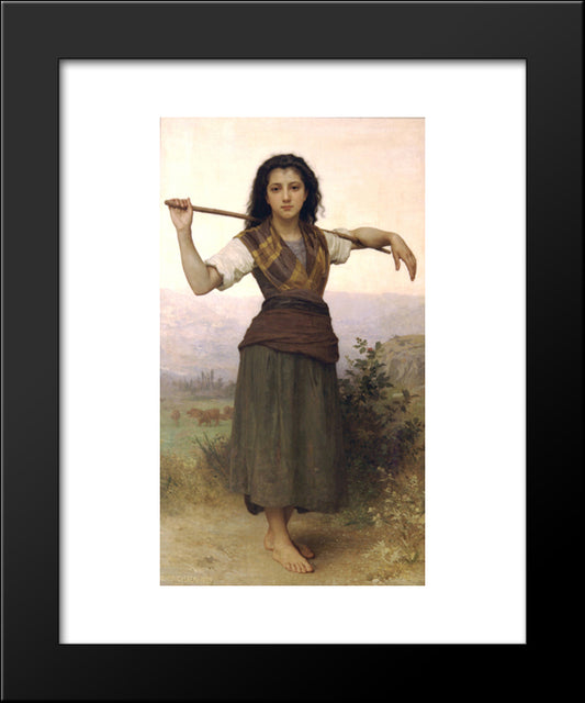 Shepherdess 20x24 Black Modern Wood Framed Art Print Poster by Bouguereau, William Adolphe