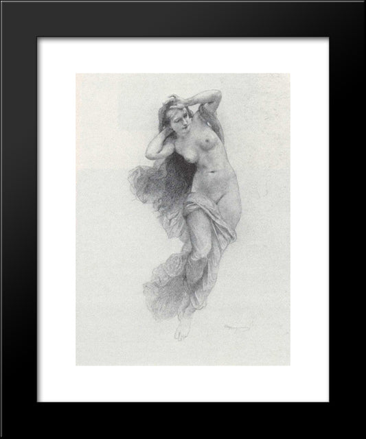 Sketch For Night 20x24 Black Modern Wood Framed Art Print Poster by Bouguereau, William Adolphe