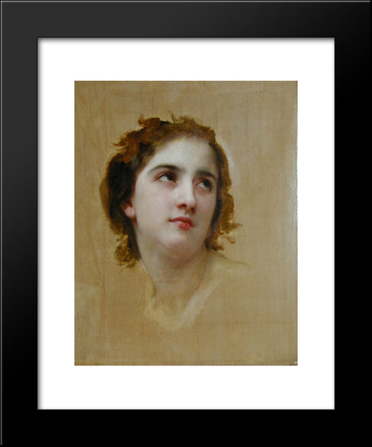 Sketch Of A Young Woman 20x24 Black Modern Wood Framed Art Print Poster by Bouguereau, William Adolphe