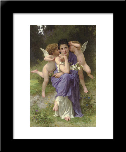 Songs Of Spring 20x24 Black Modern Wood Framed Art Print Poster by Bouguereau, William Adolphe