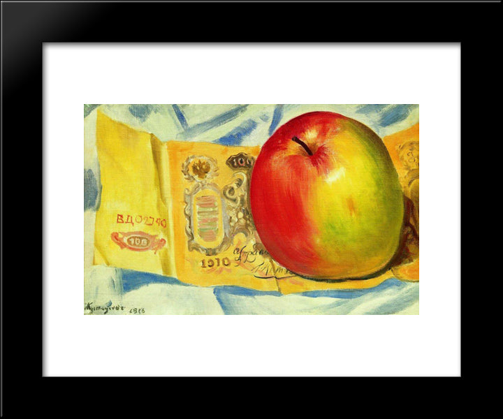 Apple And The Hundred-Ruble Note 20x24 Black Modern Wood Framed Art Print Poster by Kustodiev, Boris