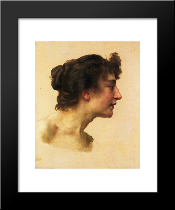 Study Of The Head Of Elize 20x24 Black Modern Wood Framed Art Print Poster by Bouguereau, William Adolphe