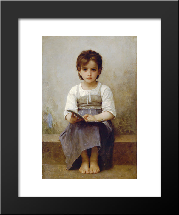 The Hard Lesson 20x24 Black Modern Wood Framed Art Print Poster by Bouguereau, William Adolphe