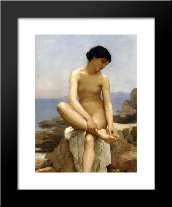 The Bather 20x24 Black Modern Wood Framed Art Print Poster by Bouguereau, William Adolphe