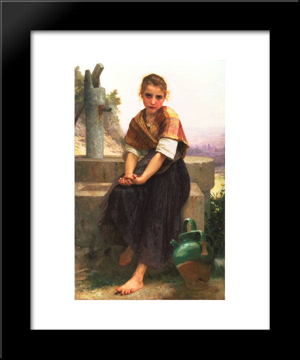 The Broken Pitcher 20x24 Black Modern Wood Framed Art Print Poster by Bouguereau, William Adolphe