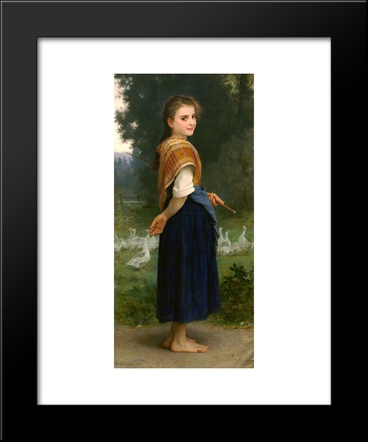 The Goose Girl 20x24 Black Modern Wood Framed Art Print Poster by Bouguereau, William Adolphe