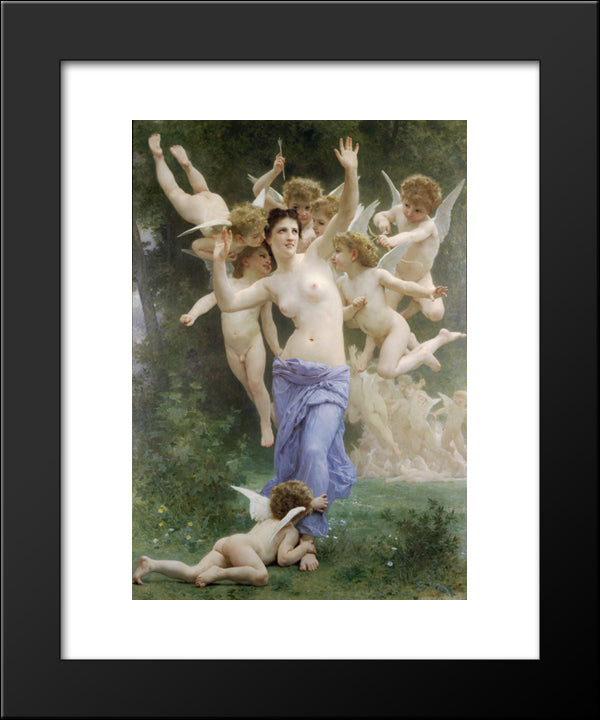 The Heart'S Awakening 20x24 Black Modern Wood Framed Art Print Poster by Bouguereau, William Adolphe