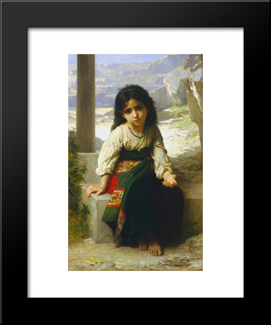 The Little Beggar 20x24 Black Modern Wood Framed Art Print Poster by Bouguereau, William Adolphe