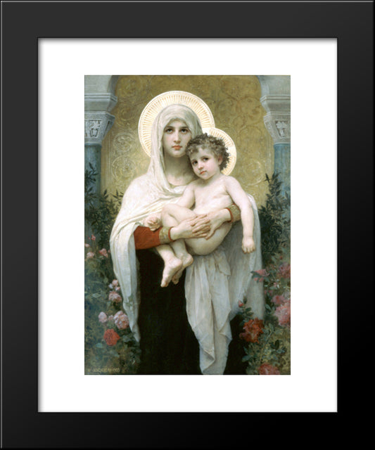 The Madonna Of The Roses 20x24 Black Modern Wood Framed Art Print Poster by Bouguereau, William Adolphe