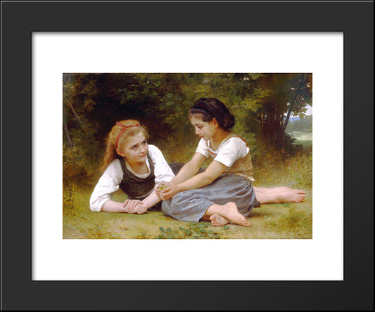 The Nut Gatherers 20x24 Black Modern Wood Framed Art Print Poster by Bouguereau, William Adolphe