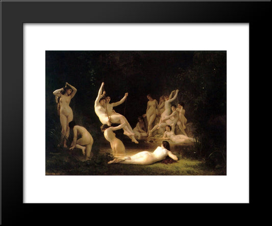 The Nymphaeum 20x24 Black Modern Wood Framed Art Print Poster by Bouguereau, William Adolphe