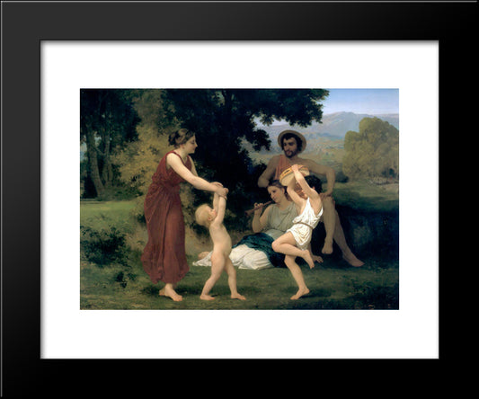 The Pastoral Recreation 20x24 Black Modern Wood Framed Art Print Poster by Bouguereau, William Adolphe