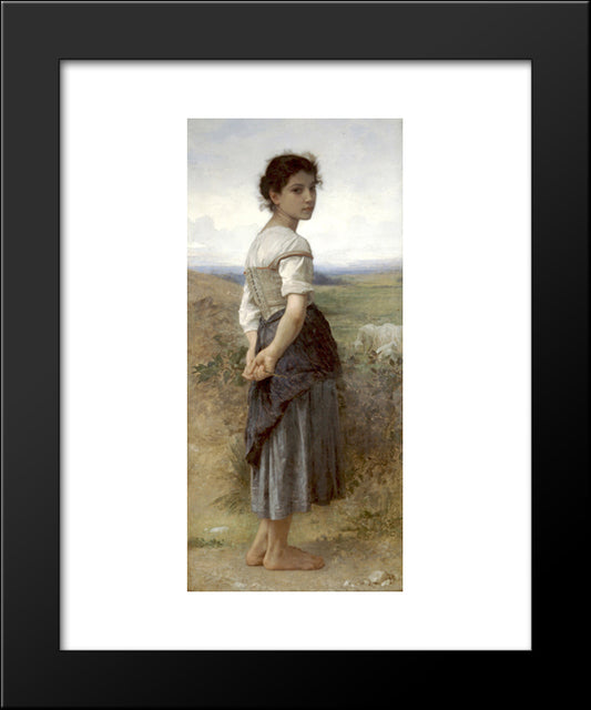 The Young Shepherdess 20x24 Black Modern Wood Framed Art Print Poster by Bouguereau, William Adolphe