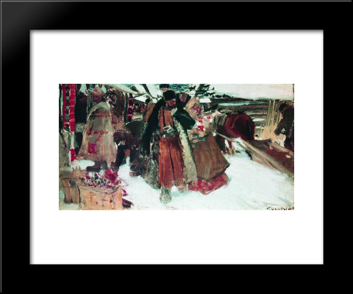 At Marketplace 20x24 Black Modern Wood Framed Art Print Poster by Kustodiev, Boris