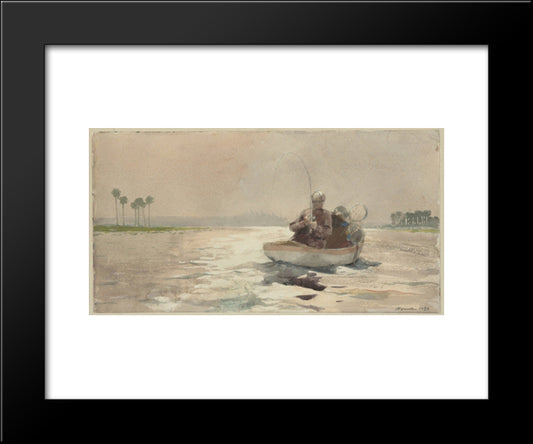 Bass Fishing, Florida 20x24 Black Modern Wood Framed Art Print Poster by Homer, Winslow