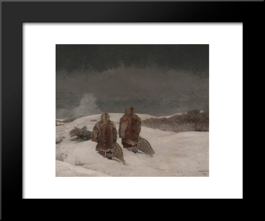 Below Zero 20x24 Black Modern Wood Framed Art Print Poster by Homer, Winslow